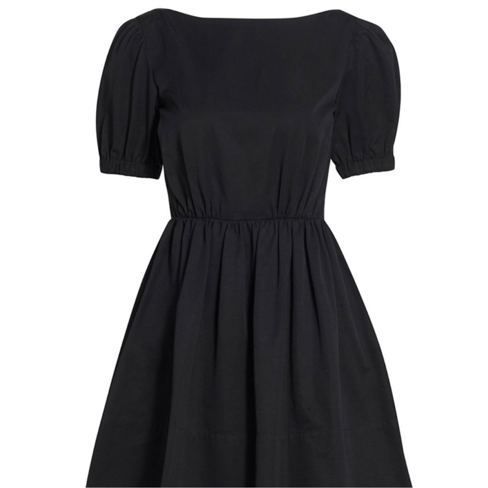 STAUD Black Puff Sleeve Mini Dress - Size 10